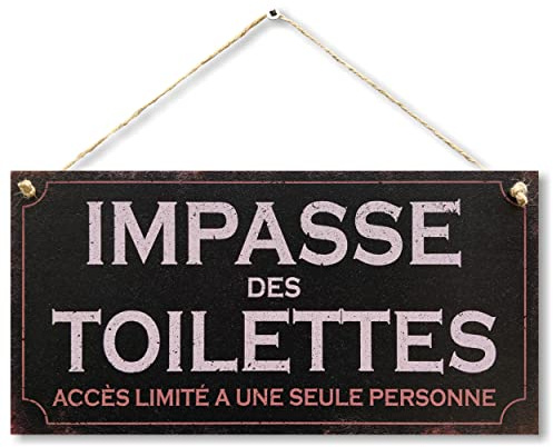 CARISPIBET Impasse des toilettes plaque décoratif enseigne rigolo pour la Salle de Bain décoration drôle 15 x 30cm