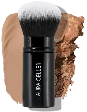 LAURA GELLER NEW YORK Retractable Airbrush Kabuki Brush for All Face Makeup & Foundation for Liquid, Cream and Powder Face Makeup With Aluminum Handle