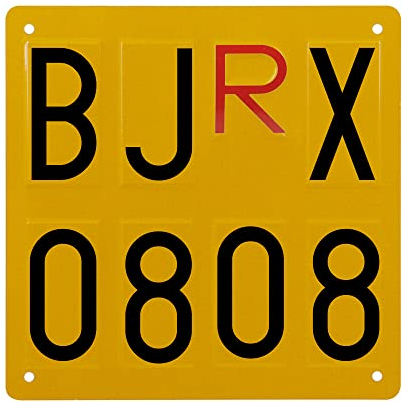 StickerLab - Targa Ripetitrice Agricola in Alluminio, Made in Italy - Targhe Agricole di Dimensione Originale, Numeri e Caratteri Omologati, Protezione Stampa UV - Targa per Trattori e Mezzi Agricoli