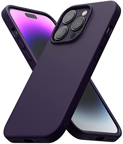 Ringke Silicone Case Kompatibel mit iPhone 14 Pro Hülle, Dünne Slim Silikon Handyhülle für iPhone 14 Pro 6.1 Zoll (2022) - Deep Purple