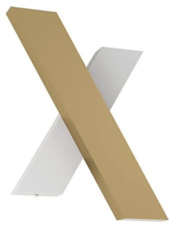EGLO LED Wandleuchte innen Brezzara, Wandlampe für indirekte Up und Down Beleuchtung, Wandbeleuchtung aus Metall und Kunststoff in Gold und Weiß, Wand Lampe Flur, warmweiß