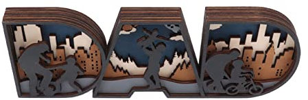 DAD-Holzschild Zum Basteln, Stilvolle Buchsbaum-Vatertags-Basteldekoration, Feine Details, Schöne Form, Umweltfreundlich für das Büro für Papa (Klein)