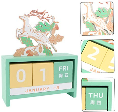 NUOBESTY Niedliche Ewige Kalender für Den Schreibtisch Stilvoller Schreibtischkalender Musterdesign
