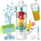 Mixer Smoothie Maker To Go, Mini Standmixer Tragbar mit 6-Klingen Edelstahl, Enstafter mit Reisedeckel, USB Portable Blender Elektrisch 600ml Bottle, Mixer Shaker Slushy Maker Wasserdichter