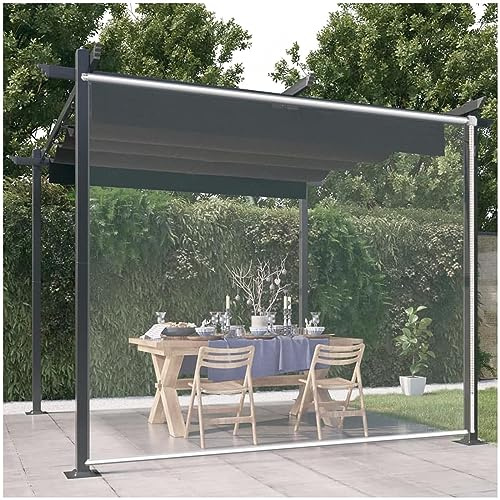 Outdoor Clear Pvc Roller Blinds, Large Waterproof Roller Shades, Roll Up Blinds for Pergolas/gardens/windows, 0.5mm Transparent Vinyl Partition Rain Curtains,WxH-90x250cm/35.4 * 98.4in
