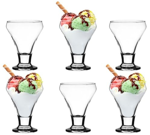 Glasmark KROSNO 1992 Conjunto de Copas de Vidrio 6 Piezas Copas para Helado 6x290 ml