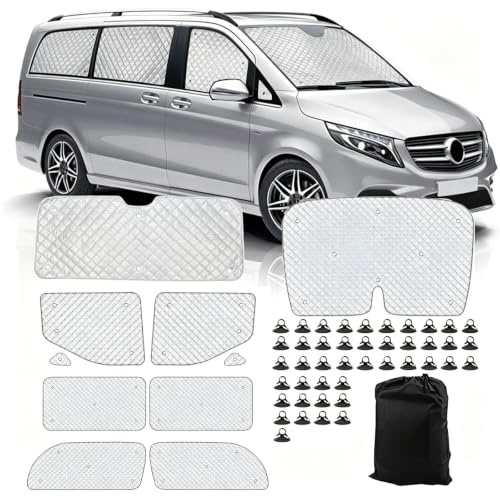 Eysbiy 10stk Thermomatte Fahrerhaus Innen für M-Ercedes VITO III W447/Viano 2014-2024 LWB, Thermomatte Heckscheibe V Klasse Sonnenschutz Frontscheibe