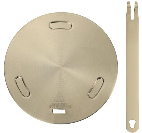 QUARKZMAN Wärme Diffusor Platte für Gas Herd 6.3 Runde Wärme Leitung Induktion Adapter Platte mit Abnehmbarem Griff Kochgeschirr Schutz für Kochgeschirr Hitze Kochen Auftauen Rose Gold