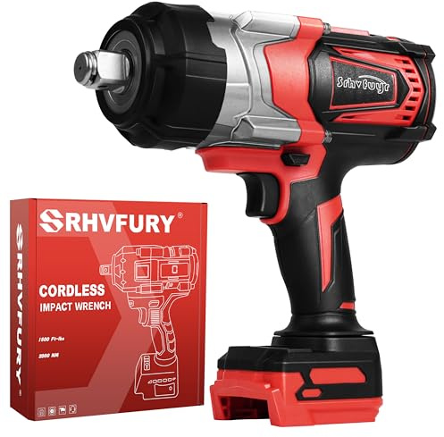 Srhvfuyr 3/4 Cordless Impact Wrench for Milwaukee 18V Battery, 1500ft LBS (2000N.m), High Torque Brushless Electric Impact Gun, with 3 Speed Modes,