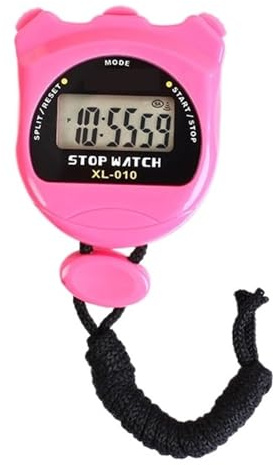 WESLNN Electronic Stopwatch Single Row Two Channel Sports Fitness Timer Sports Running Track And Field Referee Code Watch(PINK)