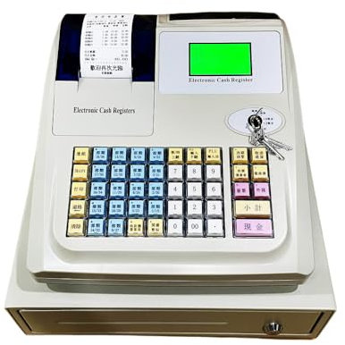 Registrierkasse, Registrierkasse Geeignet for Restaurants/Supermärkte/Bekleidungsgeschäfte/Hamburgerläden/Milchteeläden Elektronische Registrierkasse,Intelligente Registrierkasse(White)