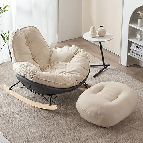 Schaukelstuhl für Kinderzimmer, Wohnzimmer, Schlafzimmer, Büro, Grau, klein, bequemer Sessel zum Stillen