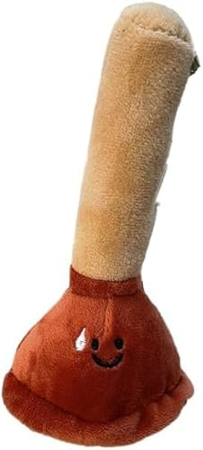1Pc Plunger Keychain Pendant,Unique Toilet Plunger Soft Plush Keychain for Backpack Decoration or Gifts,Decorate Car Keys, Wallets, Handbags, Keys, Plush Figures Stuffed Animals and Plush, Brown, 1