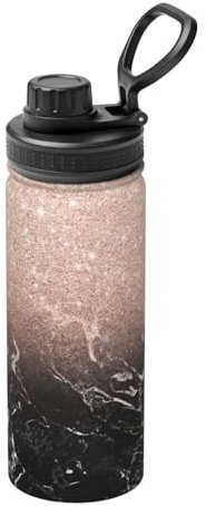 Kfjghhl Insulated Stainless Marble Color Rose Gold Steel Water Bottle For Sport Gym Travel Leak Camping Hiking Hydration