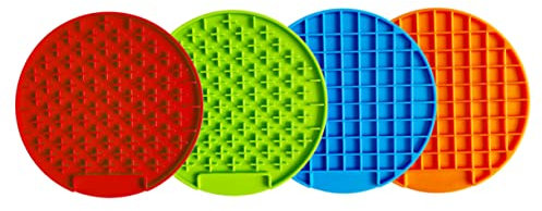POPETPOP Outdoor Futtermatte Für Haustiere Runde Slow-eat Unterlage Für Hunde Und Orange Leicht Zu Reinigen Langeweile