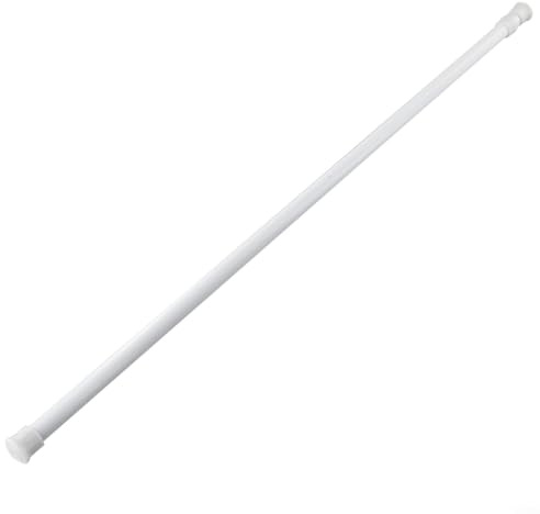 Spring Loaded Extendable Telescopic Curtain Rod Tension Rail Pole for Bathroom Window Kitchen Wardrobe No Drill 30-110cm White(60-110cm)