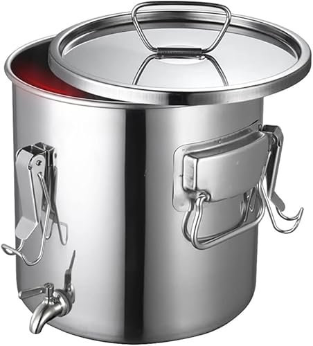 YCNLYSSR Suppentopf aus Edelstahl mit Deckel, Wasserhahn und 360°-Auslaufschutz, ideal für den heimischen Bauernhof oder zur Reislagerung (30 l)