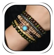 YANCHUN Herren-Armbänder, Sommer-Surfer-Perlenarmband für Herren, buntes Herren-Armband, stapelbares Armband, Geschenke für Ihn, Metall