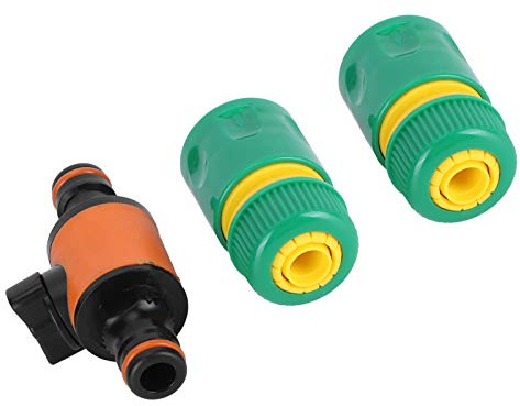 AKLOSIPY 3PCS Set Type On/Off Valve Garden Hose Quick Connectors Repair Kit for Easy Watering Solutions (1 Ball Valve + 2 Four-Point Fast Two-Way Pacifier)