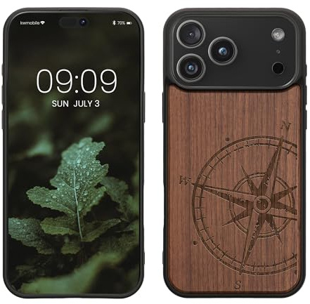 kwmobile Housse Compatible avec Apple iPhone 17 Pro Max Coque - Étui de Protection Rigide Antichoc avec Cadre en TPU - Brun foncé