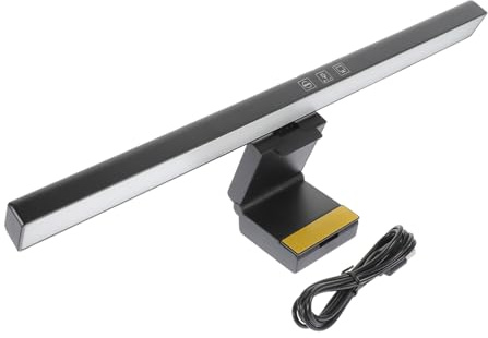 Holibanna Barra Luminosa Luce senza Sfarfallio per Monitor del Computer Dimmerabile Anti Luce Blu Montabile su Schermo Abs LED Nera per Scrivania Desktop