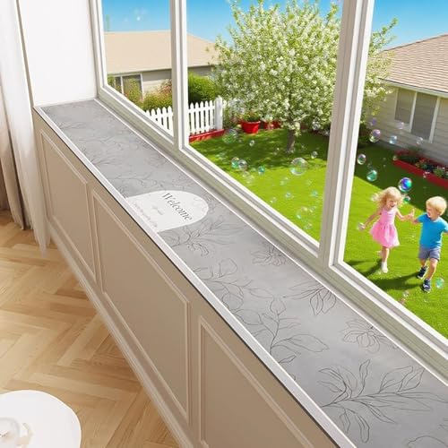 WhamtL Alfombrilla de Ventana Cojín para Alféizar de Ventana Estrecha, Tapete Personalizable para Tumbona de Ventana Salediza, Protector Absorbente para Alféizar(Style C,100x15cm(39x6in))