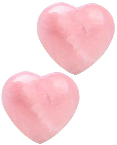 2 pierres de cristal de quartz rose, cristaux thérapeutiques, pierres de cristal rose très appréciées, pierres précieuses spirituelles naturelles, soulagent l'anxiété