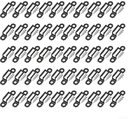 Filteilect 2 in 1 Cabinet Fastener for Furniture, Stainless Steel Invisible Connector Screw with Half-Pass and All-Pass Sliding Buckle, 42x10mm, 50 Pack(All-Pass)