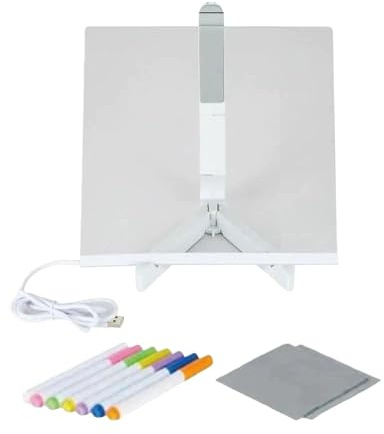 Wondiko Tablette Lumineuse, Led Maltafel Kinder - 7 Neonstiften, Abwischbar, Kreatives Geschenk, Verstellbarer Ständer für Büro, Café, Schule & Zuhause