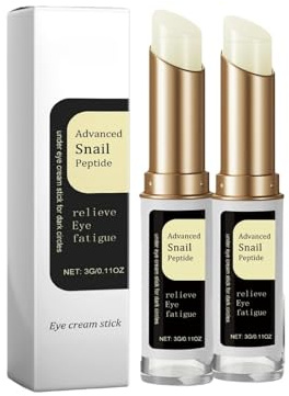 Eye Cream Stick For Dark Circles And Wrinkles, Peptide And Snail Mucin Eye Treatment, Hydrates, Firms Under Eye Area, Reduces Puffiness And Fatigue, Twist-Up Stick, 3g (2)
