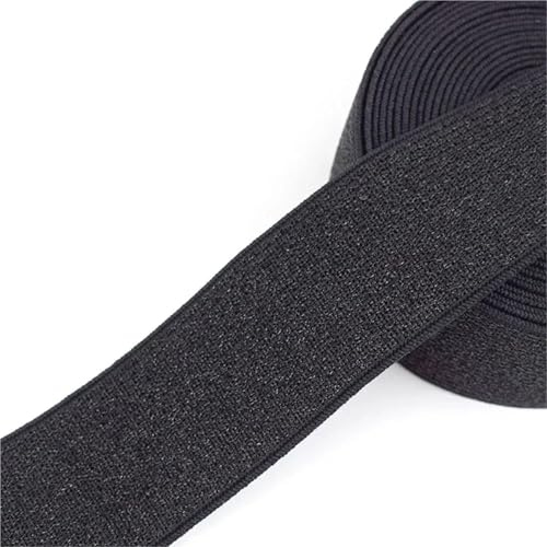 Goma Elastica Costura Banda elástica con purpurina de 5/10 m (10-50 mm) for coser, bandas goma, prendas, pantalones, cinturones, cintas elásticas, accesorios bricolaje(Black,10Meters,30mm)