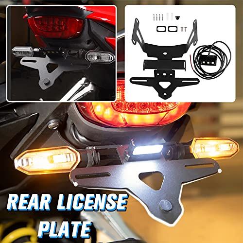 Motorrad Kennzeichenhalter Halter Kompatibel mit CB650R CBR650R 2021 2022 2023 2024 Heckaufhänger Kotflügel Eliminator Kit mit LED Licht