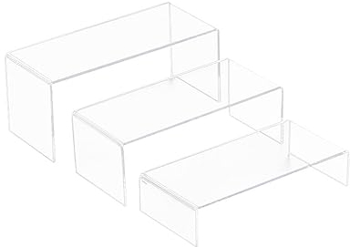 YARNOW Warenträger Dekobrücke Schuhständer Acryl U- Ständer 3 Stücke Dekoständer Dekotreppe Präsentationsdisplay Display Risers Schmuck Display Riser Shelf U- Aufsteller Präsentationsständer