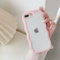 QLTYPRI Case for iPhone 7 Plus/iPhone 8 Plus, Cute Curly Wave Frame Clear Case for Girls Women, Transparent Soft Silicone TPU Bumper Shockproof Protective Phone Cover - Pink