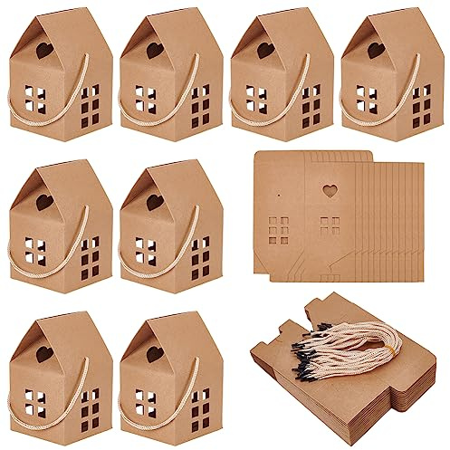 BENECREAT 30 Stück Hausförmige Geschenkboxen, 8x7.5x12.7cm Geschenkschachtel, Party Geschenkboxen Für Hochzeit, Babyparty, Geburtstagsfeier
