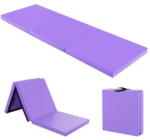 COSTWAY Colchoneta de Gimnasia Plegable 180x60x5cm Estera Suave de Yoga Entrenamiento Fitness (Morado)
