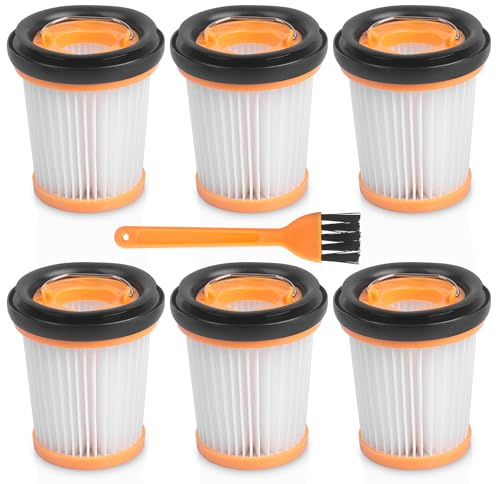 iVanzoll 6-Pack handheld filter replacement for Shark WV200UK WV251UK W1 | Compatible with Shark WandVac Cordless Handheld Vacuum Cleaner ION W1 WV200UK WV251UK WV201 WV205 WV220, Part # XHFWV200