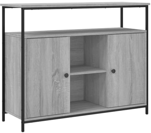 vidaXL Sideboard Grau Sonoma 100x35x80 cm Holzwerkstoff