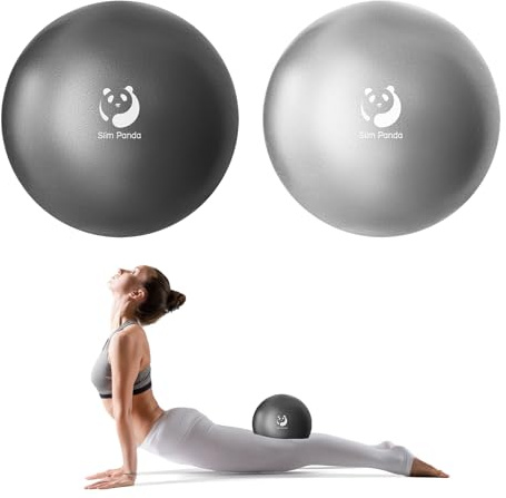 Slim Panda Gymnastikball Klein,23-25cm Pilates Ball mit Aufblasbarem Strohhalm,Soft Yoga Ball für Hause,Fitness,Balance Training
