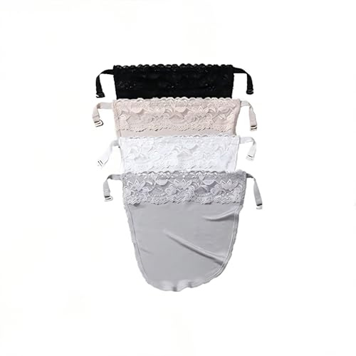 ZEACCT 6 Stück Spitzen BH-Cover für Damen - Unsichtbare Unterfütterung für Tiefe Ausschnitte, atmungsaktives Trägertop mit verstellbaren Clips, hautfreundliche Imitation eines Bustiers