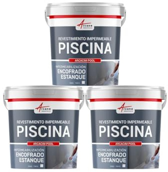 Revestimiento Impermeabilización Piscina Estanque - ARCACIM POOL 3 X 25 KG Blanco