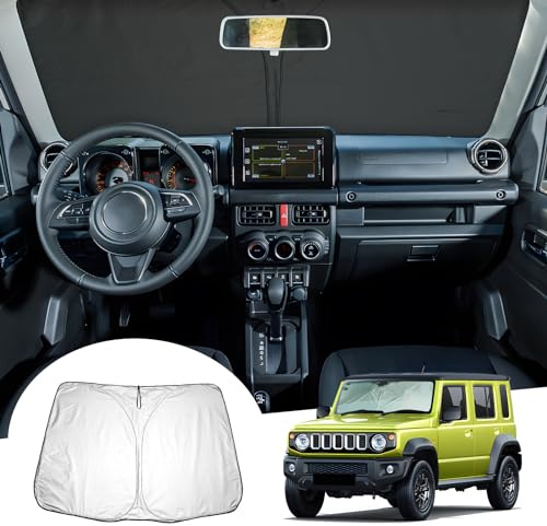 [Upgrade] GAFAT Suzuki Jimny 2018-2025 2026 JB64/JB74 Sonnenschutz Frontscheibe Innen, Windschutzscheibe Sonnenschirm Sonnenblende, Abkühlung, UV Schutz, Suzuki Jimny Zubehör