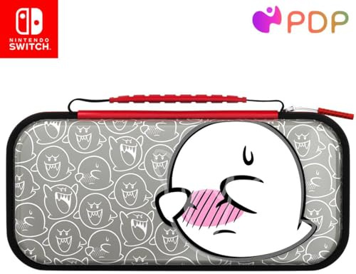 PDP Boo Hoo Travel Case Plus GLOW with Wrist Strap for Nintendo Switch | Licensed for Switch, Lite, OLED, Built-In Stand, Game Storage Pockets, Glows-in-the-Dark, Durable Protection, Boo Hoo