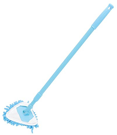 Hoement Mini Triangolare Regolabile in Microfibra Ciniglia Manico Retrattile, Panno Girevole 180° Per La Pulizia Di Pavimenti in Legno e Piastrelle, Set Pulizia Casa Per Bagno, Soggiorno e Balcone