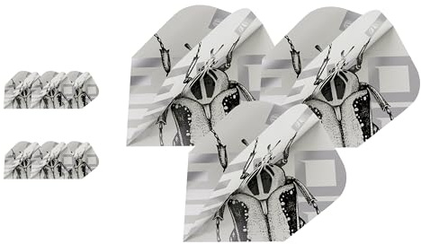 Target Darts EXO 2.0 Pro Ultra Dart Flights, Ten-X | Dart Flight Multipack, Profi Dart Zubehör, Dart Flights-Set in Grau & Schwarz – 9er Pack