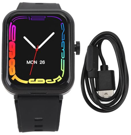 Smartwatch con Auricolari Bluetooth Touch Screen a Colori da 1,85 Pollici Lettore MP3 IP67 Orologio Fitness Resistente All'acqua per Android (Nero)