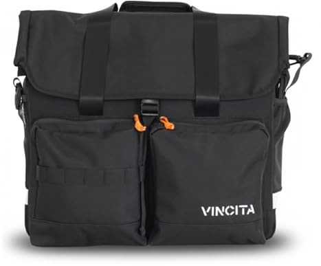 Vincita Voyage Atlas - Bolsa para Brompton con Marco Frontal Extraíble, Cubierta de Lluvia y Correas de Hombro, Accesorios para Bicicleta