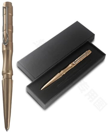 Regerly Multifunktionaler taktischer Kugelschreiber zur Selbstverteidigung aus Aluminium, tragbar, mit Glasbrecher für Notfälle, Gold