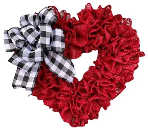 Cabilock Ghirlanda a Forma Di Cuore 16 Pollici Decorazione Sospesa Per San Porta D'Ingresso Pareti Matrimonio Interni Ed Esterni