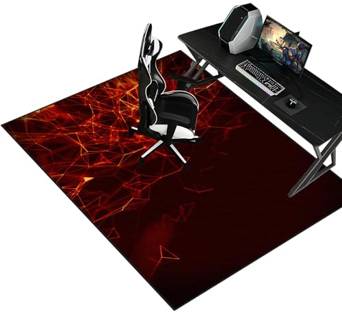Fzamudng Gaming Bürostuhl Stuhlmatten/Bodenschutzmatte für Hartböden/Bürostuhl Unterlage/Schutzmatte für Teppichböden 140 x 180 cm/Schreibtischstuhl Unterlage/Bodenmatte Stuhlunterlage für Zuhause